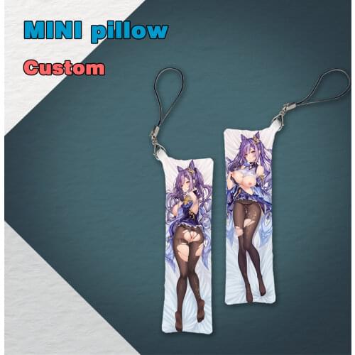 Game Genshin Impact Keqing Yanfei Mini Dakimakura Keychain Pillow Hanging Ornament Phone Strap Cute Gift 3x10cm