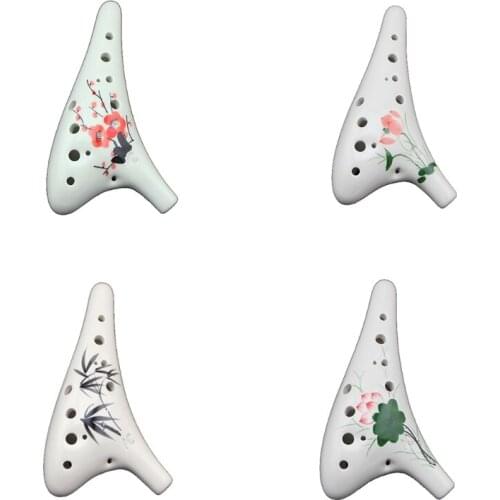 12 Hole Chinese Style Ocarina Graceful Shape Pottery Ocarina in Alto C