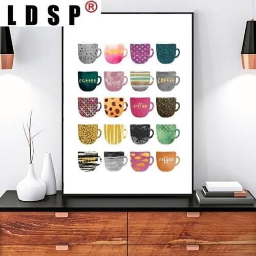 LDSP Canvas Paintings You Only Live Once Multi Colors Cups Modern Nordic Wall Art Posters Prints Kitchen Dining Room Home Decor