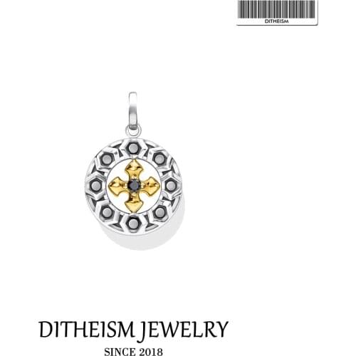 Pendant Cross Bicolour Rotatable 925 Sterling Silver Fit Necklace 2021 New Jewelry Europe Bijoux Vintage Gift For Women Men