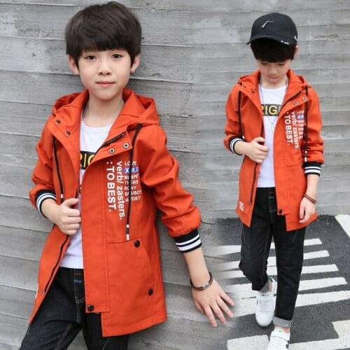 Long Style Spring Autumn Boy Coat Jackets Overcoat Top Kids Teenage Gift Children Clothes Gift Formal School High Quality