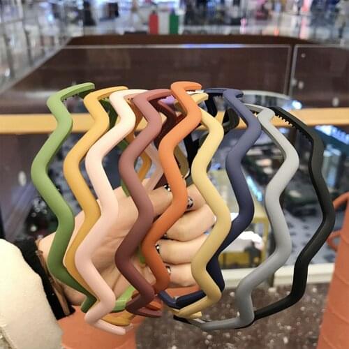 2021 Fashion Plastic Wavy Headband Frosted Hair Bands For Women Girls Headwear Bezel Resin Hair Hoop Hair Accessories Headwear