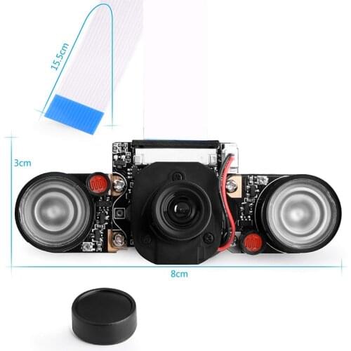 Night Vision Camera Module for Raspberry Pi 4, Mini 5MP 1080P HD Video OV5647 Sensor Webcam Kit with Embedded IR-Cut
