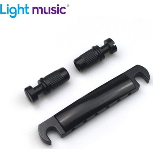 A Set 6 String Saddle Tune-O-Matic Bridge for LP Electric Guitar Black Color Guitar Bridge Guitar Accessories
