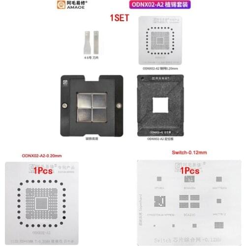ODNX02-A2 4in1 reballing stencil station kits For Game Player Switch CPU Reballing IC Pin Solder Tin Plant Net Square Hole