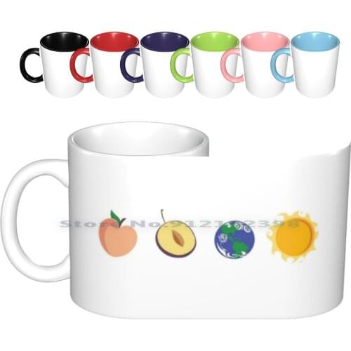 Peach Ceramic Mugs Coffee Cups Milk Tea Mug The Front Tfb Thefrontbottoms Tfb Peach Plum Earth Sun Song Lyrics Pop Punk Poppunk