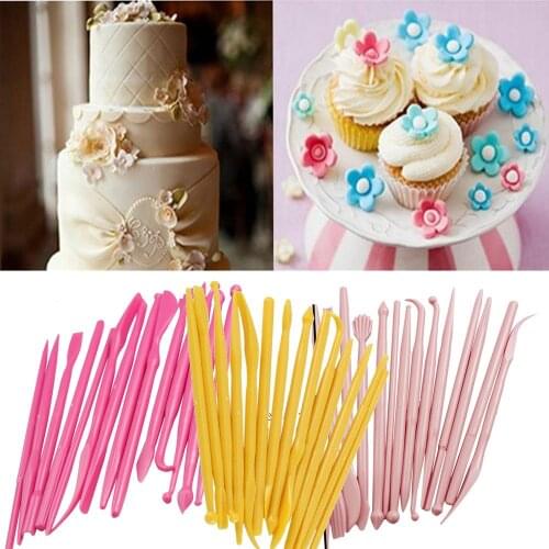 Cake Carved Group 14PCS Fondant Cake Sugar Flower Sculpture Group Shaping Baking DIY Tools Mold