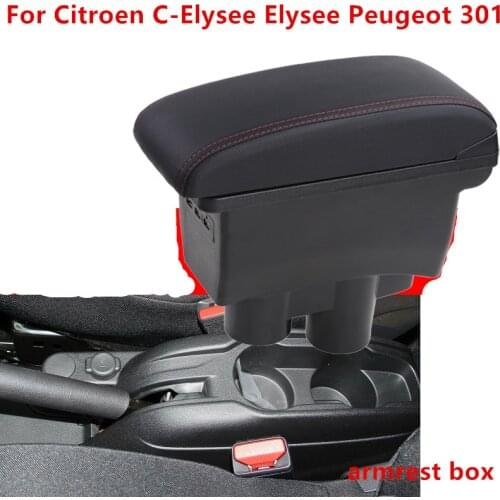 For Citroen C-Elysee Elysee Peugeot 301 armrest box central Store content Storage box