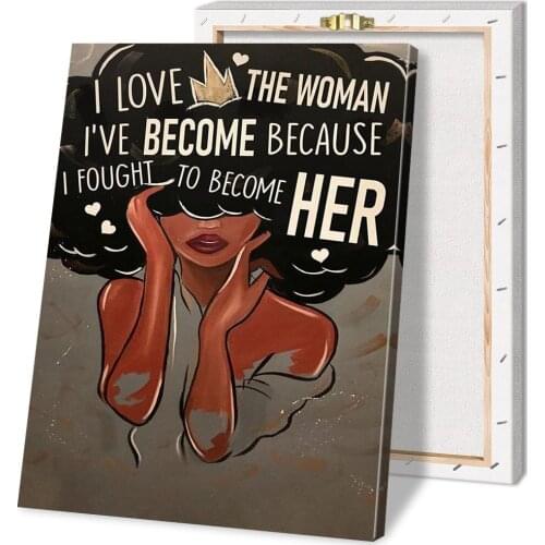 Nordic Black I Love The Woman Posters and Prints Canvas Painting Wall Art Picture for Living Room Home Decor with Frame