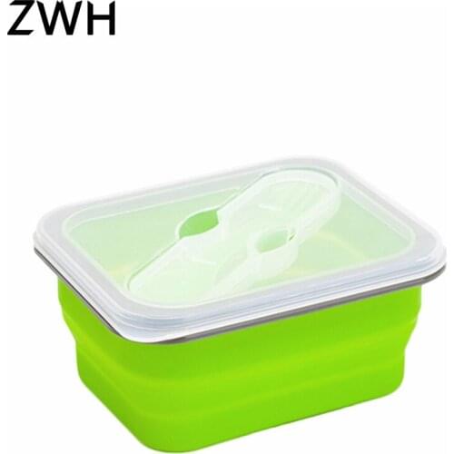 The single students microwave tableware children folding folding box bowl of silicone lunch box