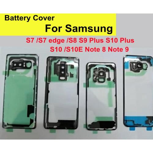 For Samsung Galaxy S7 edge S8 s10 S9 Plus Battery Cover Note 8 note 9 S10 E 5G Rear Glass Transparent Clear Housing Case