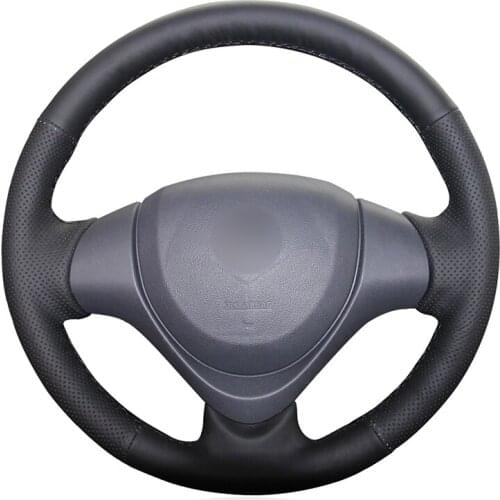 Hand-stitched Black Artificial Leather Custom Car Steering Wheel Cover for Suzuki Jimny 2015 2016 2017 2018