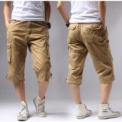 Casual Men Shorts Regular Solid Pockets Khaki Black Cotton Shorts Summer Men Cargo Shorts Men Army Green Mens Shorts