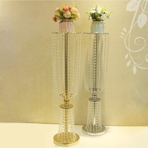 Wedding/Table Centerpiece Flower/Floor Vases Gold Stand Metal 10PCS/5PCS Road Lead Flower Rack for Wedding/Party Decoration G003