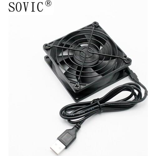 1 pcs DC 5V Mini Size USB Fan Portable Super Mute PC CPU graphics card Cooler Cooling Desk Mini Fan 80*80*25mm 8025 fan