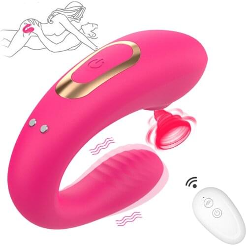 Sucker Vibrators 10 Speeds Remote Control Couple Vibrator Clitoris Vagina Sucking Clitoris Stimulator Adult Sex Toys For Women