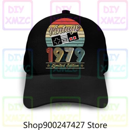 Vintage 1979 Birthday Baseball Cap Classic Retro Gamer Controller Mens Hats Plus