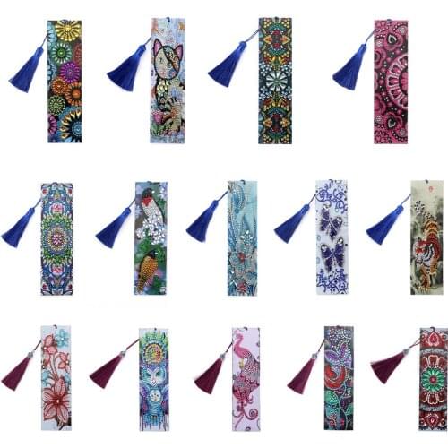 Bookmark 5D DIY Diamond Art butterfly Cat Book Marks dolphin Diamond Embroidery Cross Stitch christmas gift