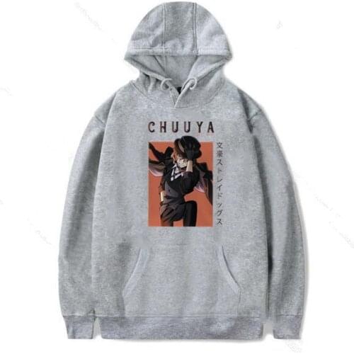 Funny Bungou Stray Dogs Hoodie Women Harajuku Kawaii Hoody Cute Anime Pullovers Tops Chuuya Nakahara Oversized Sweatshirts