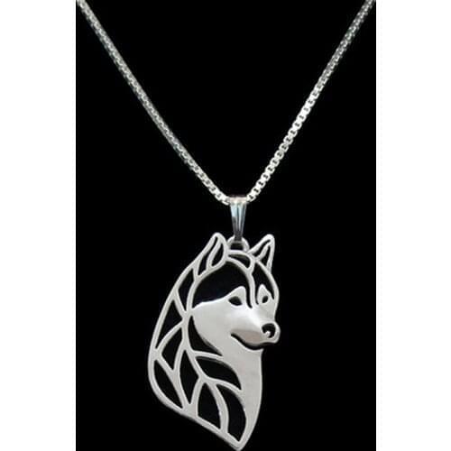 New Unique Romantic Gold Silver Color Siberian husky head Pendant Necklace Hunger Games Necklace Women Best Friend Choker