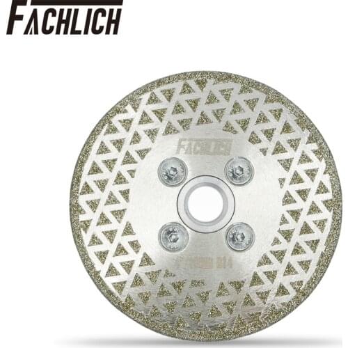 1pc Dia 4"/4.5"/5" Electroplated Cutting Saw Blades Grinding Disc Single Side Coated Diamond Wheel M14 or 5/8-11 Flange