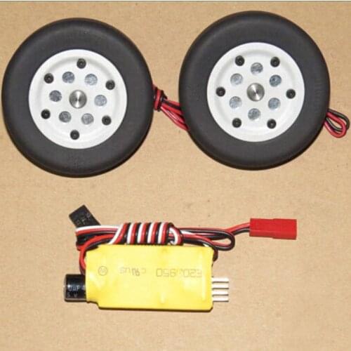 2-6S electric brake wheel controller 40mm front tire 50/55/60 / 65mm rear tire for fixed wing RC plane model