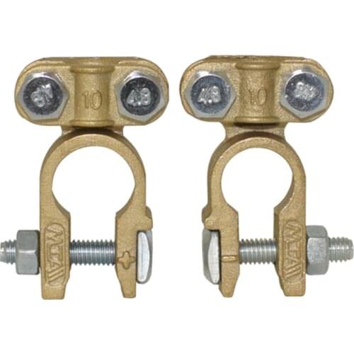 2X Solid Brass Heavy Duty Angle Battery Top Post Cable Terminal Wire Terminals Car Battery Connector Battery Terminal Battery Cl