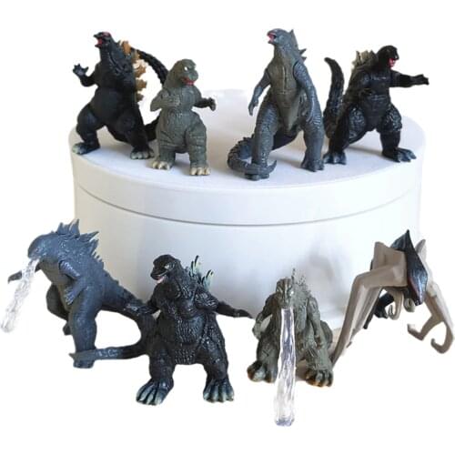 8Pcs New Movie Godzillas Vs King Kong Skull Island Muto Set King of Monster Model Action Figure Collection Animal Doll Kids Toys