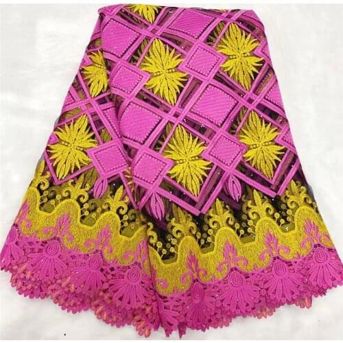 African Lace High Quality French Lace Fabric With Stones Embroidered Tulle Lace For Women Party Dress 5 yards