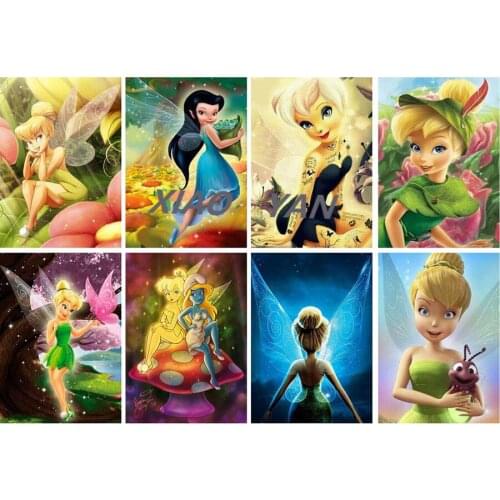Full Square Drill Embroide 5D Diamond Painting"Cartoon Princess Tink Bell"Embroidery Cross Stitch Mosaic Home Decor