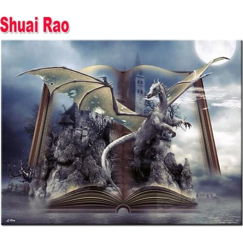 DIY Diamond Painting Cross Stitch Book of fantasie Rhinestones Crystal Needlework 5D Diamond Embroidery Full Dragon Diamond