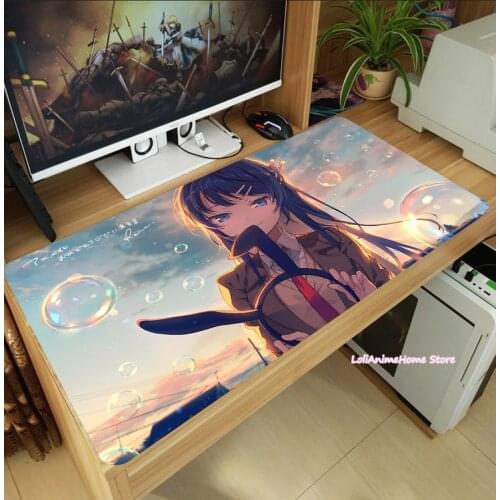Anime Seishun Buta Yarou Series Sakurajima Mai Sexy Bunny Girl Mouse Pad Laptop PC Mice Mat Desk Keyboard Mat Anti-Slip Playmat