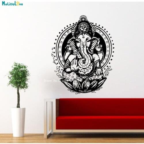 God Elephant Lord of Success Hindu Hand God Buddha India Wall Vinyl Decal Design Interior Bedroom Decoration Sticker YT1567