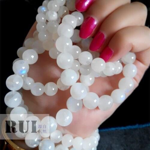 Rui Pu crystal Sri Lanka blue and color light natural Moonstone Bracelet