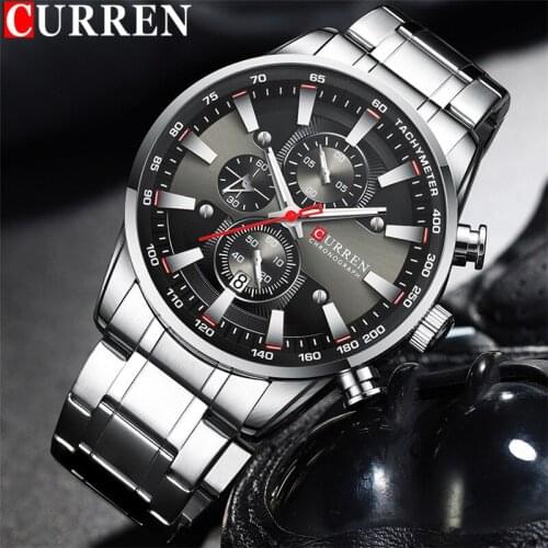 CURREN Man WristWatch Chronograph Auto Date Men Watch Military Top Brand Luxury Business Stainless Steel Sport Male Clock 8351