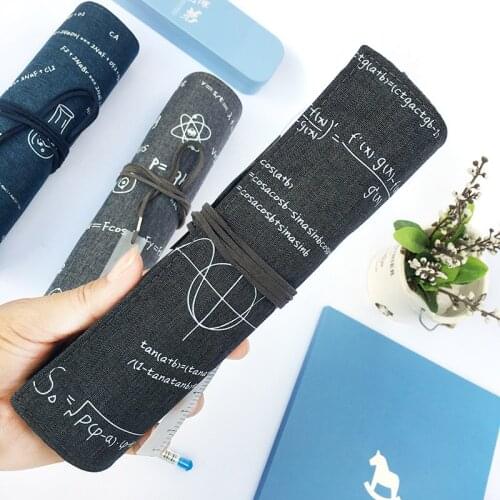 Portable Pencil Case Simple Canvas Pen Curtains High Capacity Students Stationery Storage Bags Bouys Estuches Escolares