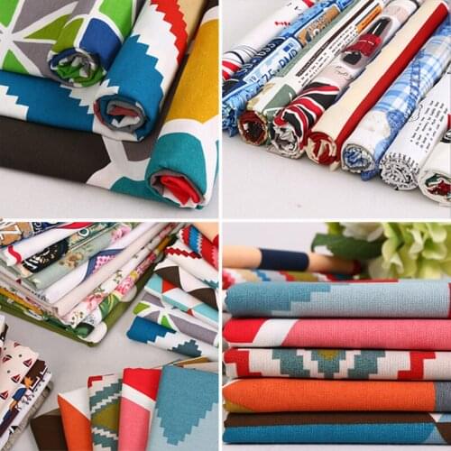 Home Textile Printed Cotton Tablecloth Canvas Fabric Thick Diy Curtain Sofa Pillowcase Sheet Patchwork Fabrics Per Meter Sewing