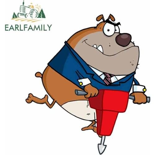 EARLFAMILY 13cm x 11.7cm Funny Bulldog Jump pole Car Stickers Cartoon Decals Vinyl Material Anime Pet Dog Graphics