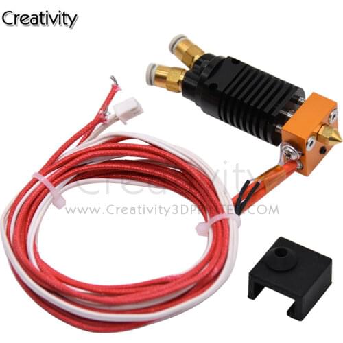 3D Printer 2 IN 1 OUT Hotend Kit Dual Color Extruder All Metal Extruder 0.4mm/1.75mm for TEVO/ALFWISE/Ender 3/CR-10 3D Printer