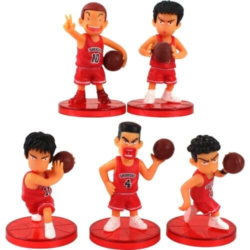 Hot New 5PCS/lot Slam Dunk Action Figures set Sakuragi Hanamichi Anime Cartoon Japanese anime figures kid toys