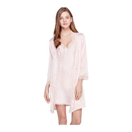 Sexy Women Rayon Kimono Bathrobe WHITE Bride Bridesmaid Wedding Robe Set Lace Trim Sleepwear Casual Home Clothes Nightwear