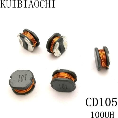 10pcs/LOT SMD Power Inductor CD105 100UH 101 10*9*5.4mm Unshielded winding inductor