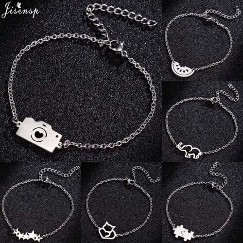Jisensp Korean Style Vintage Camera Charm Bracelet Unique Design Stars Puzzle Bracelet Fashion Jewelry for Women Party Gift