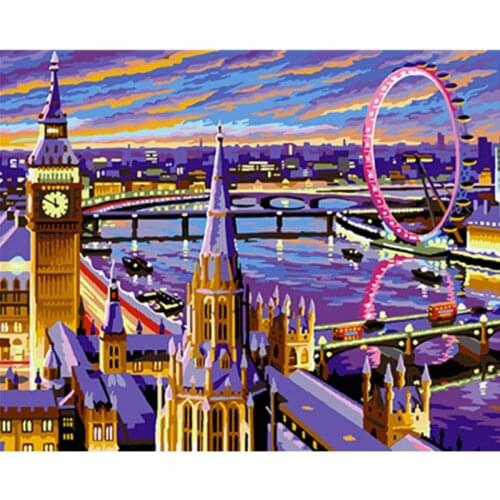 Painting By Numbers DIY Dropshipping Big size Love beautiful in London Landscape Acrylic House Decoration Art picture Gift