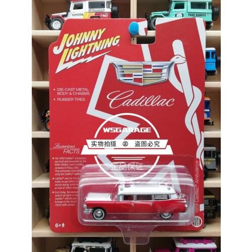 JohnnyLightning 1/64 1959 Cadillac Ambulance Diecast Collection of Die-casting Simulation Alloy Model Children Toys