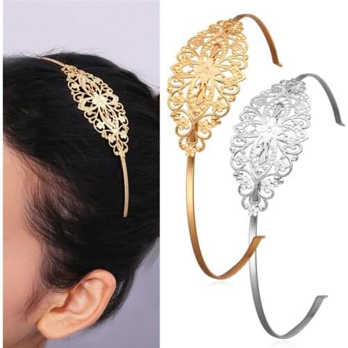 Kpop Head Jewelry Yellow Gold/Silver Color New Stick Hair Comb Leaf Vintage Hair Accessories For Women F200