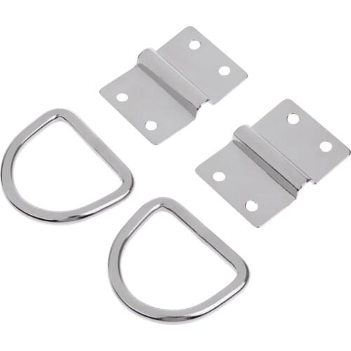2Pcs Lashing Ring & Staple Cleat Tie Down D Rings Trailers Truck Boat Rope