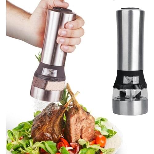 Kitchen Cooking Tools 2 IN 1 Electrical Salt And Pepper Mill Premium Salt Shaker Spice Herb Grinder Spice Mill new