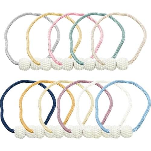 Magnetic Curtain Buckle Curtain Tieback Rope Buckle Faux Pearl Holder Strap Curtain Decorative Accessories Home Decoration