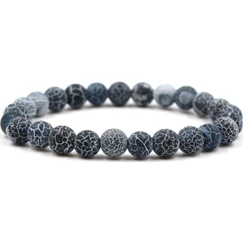 Fashion Classic Elastic Rope Bracelets Jewelry Simple Style 9 colors Natural Wind Fossil Beads Bangle Bracelet For Men Women